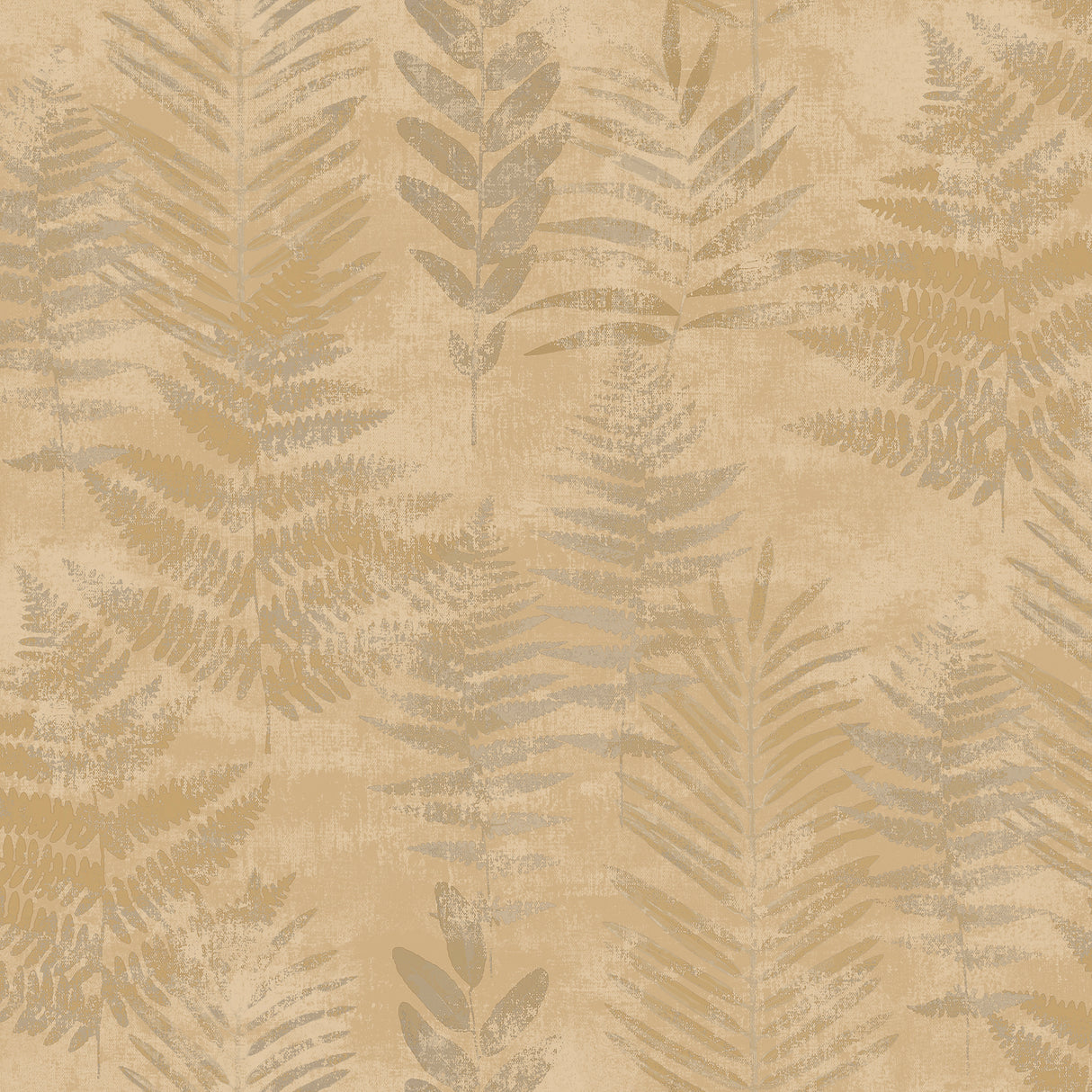 Fern Horizon Tan textured botanical fern wallpaper roll 20.86 in x 33 ft