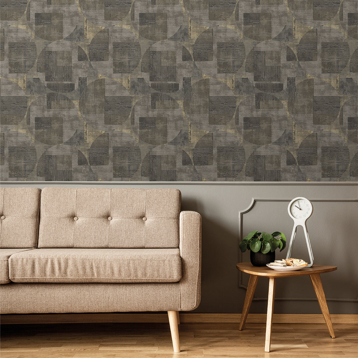 Geo Canvas Brown by Veer Decor Abstract Geometric Wallpaper – Veer Decor 8252-AF4