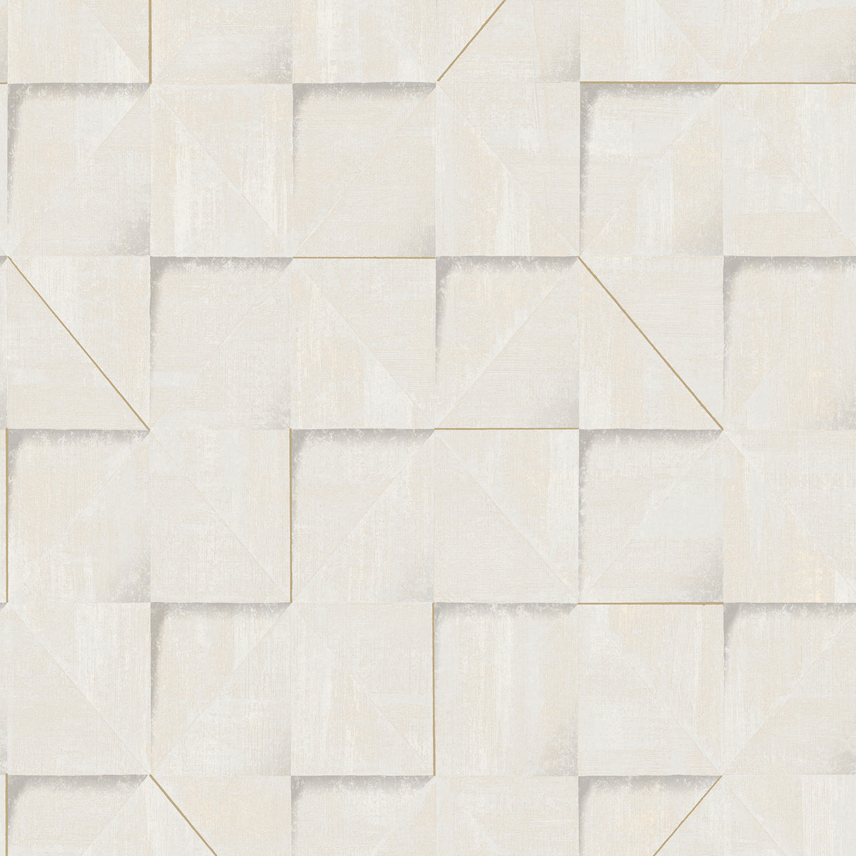 Prism Grid White textured geometric wallpaper roll and pattern