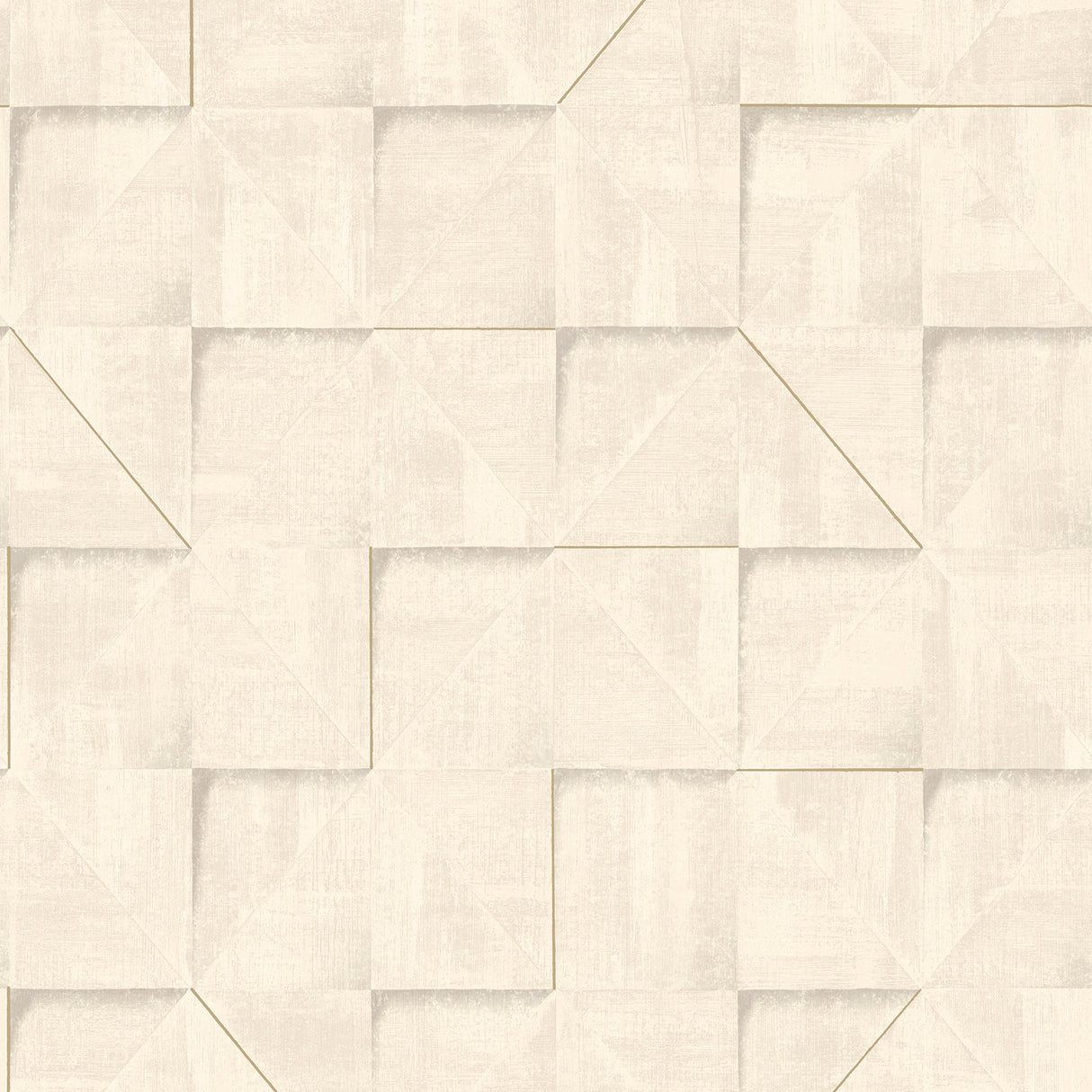 Prism Grid Beige geometric textured wallpaper roll with dimensions 20.86 in x 33 ft