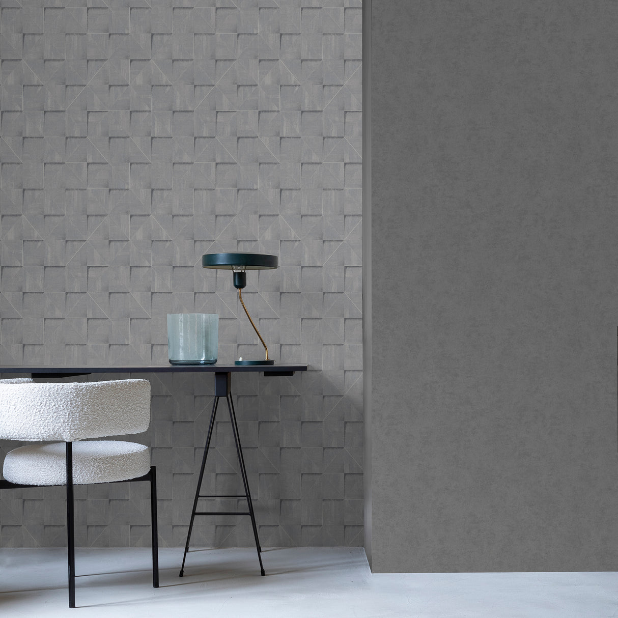Prism Grid Blue by Veer Decor Abstract Geometric Wallpaper – Veer Decor 8252-AG3