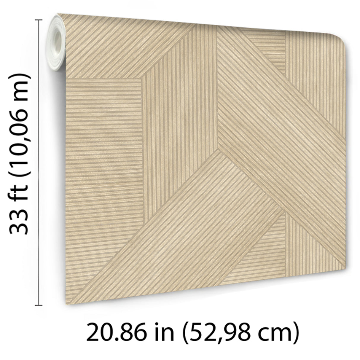 Sculpted Chevron Wood Panels Beige by Veer Decor Textured Geometric Wallpaper – Veer Decor 8252-AH1
