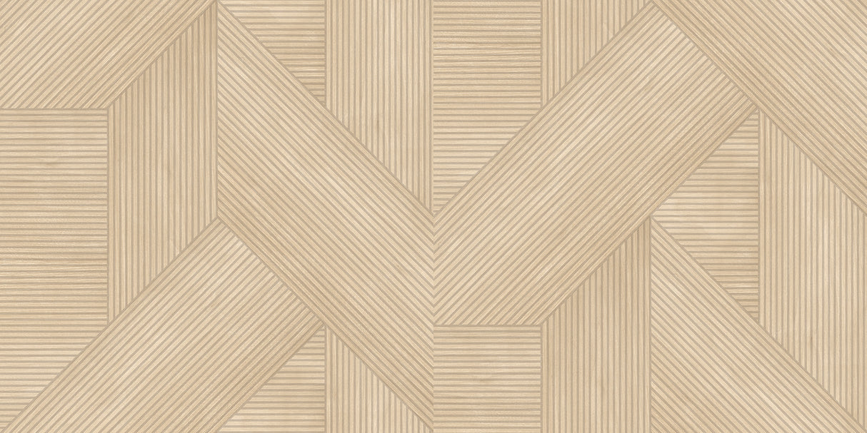 Sculpted Chevron Wood Panels Beige by Veer Decor Textured Geometric Wallpaper – Veer Decor 8252-AH1
