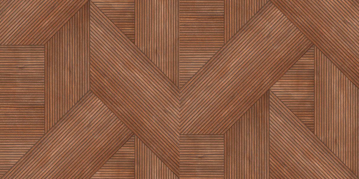 Sculpted Chevron Wood Panels Red by Wallpaper – Veer Decor 8252-AH3