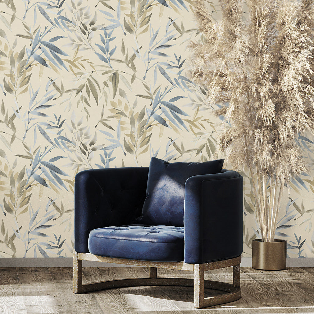 Painted Canopy Blue by Veer Decor Nature Wallpaper – Veer Decor 8252-AI3