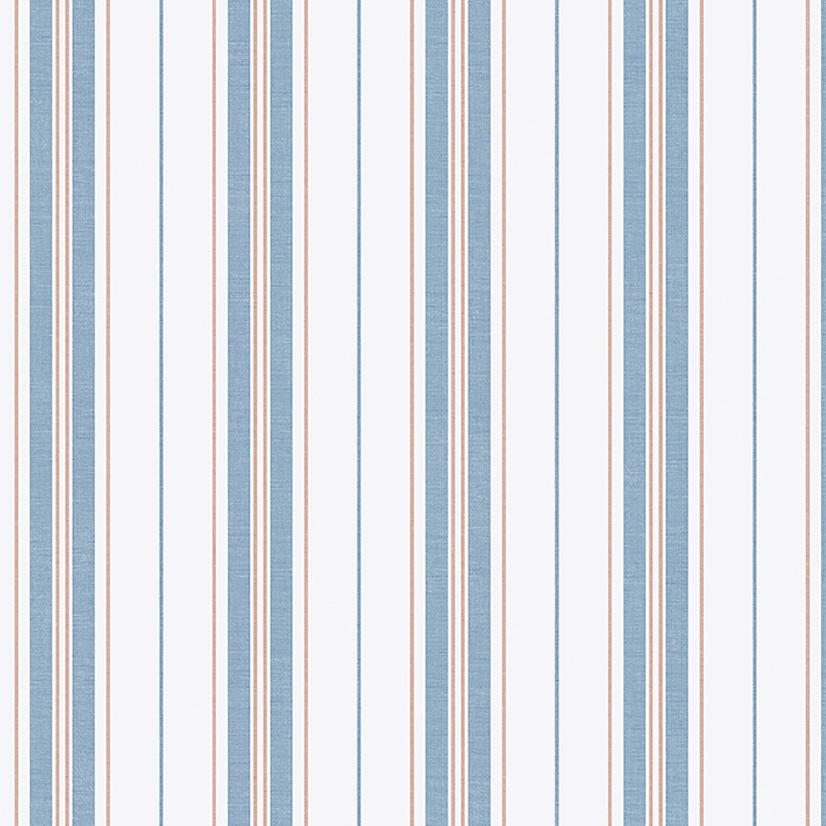 HAMNSKÄR STRIPE wallpaper in blue and red by Boråstapeter for Schumacher, nautical striped design roll and detail view