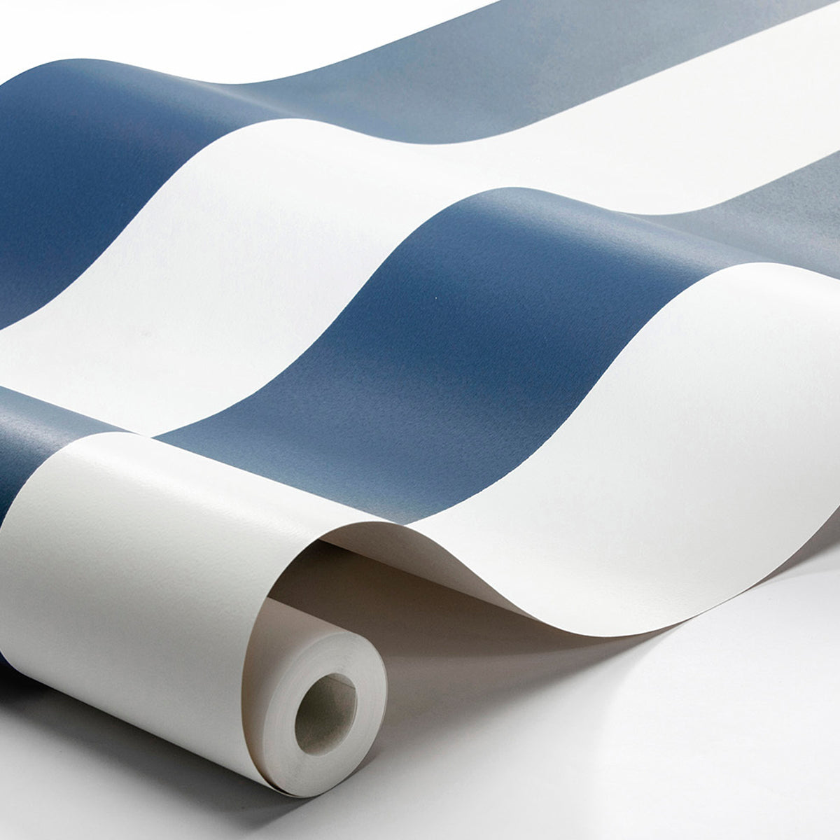Orust Stripe Navy Cabana Stripe Wallpaper by Boråstapeter – Schumacher 8878