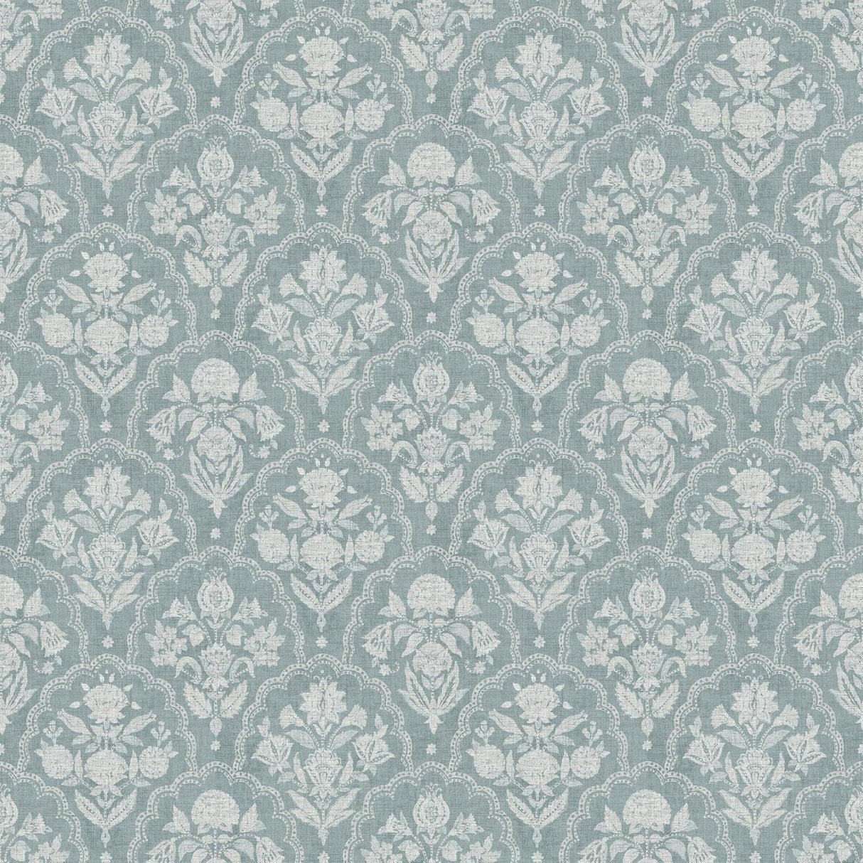 Frances Blue Fishscale Wallpaper roll and pattern view – A-Street Prints AST6351