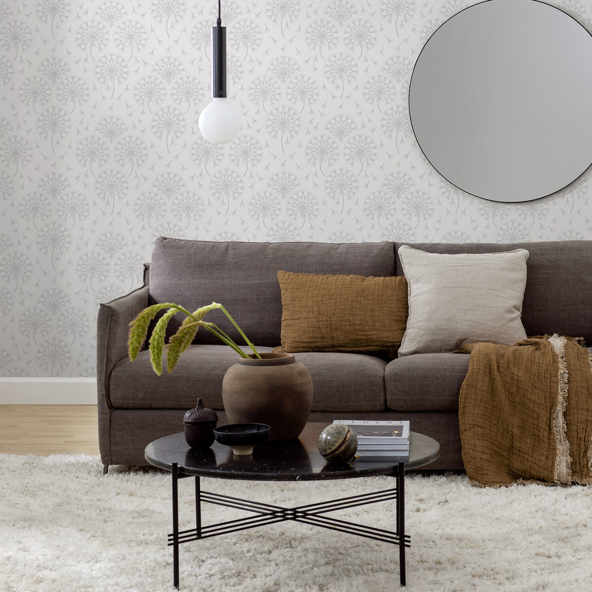 Dandelion Grey by Boråstapeter Chic Non-Woven Wallpaper – Schumacher 9316