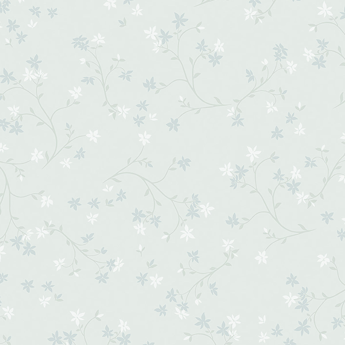 Fresh Air wallpaper in Mineral by Boråstapeter for Schumacher, featuring delicate corn lily blossoms in a light, breezy pattern.