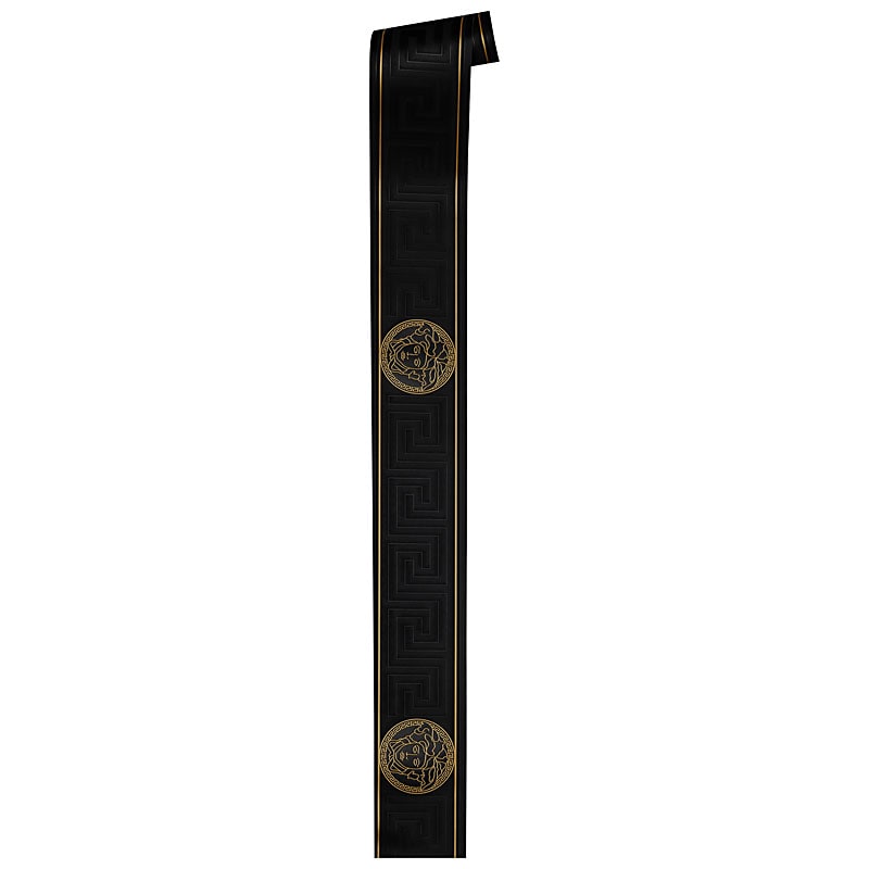 Magesty Black Ice by Versace Volume 5 Satin Medallion Border Wallpaper – Versace 935224X -Sample