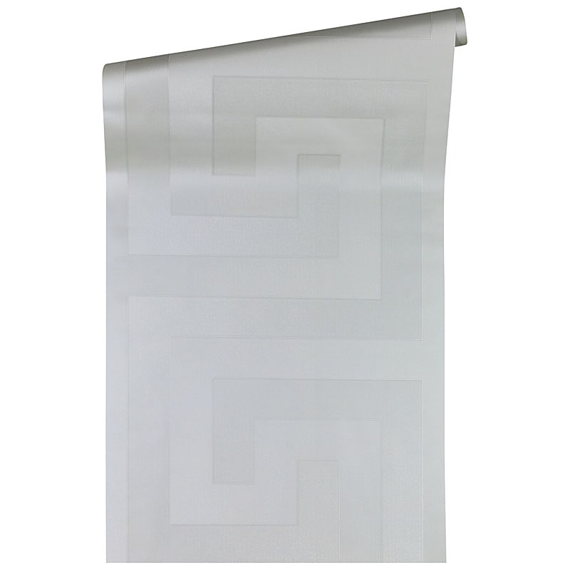 Eternity Silver by Versace Volume 5 Greek Key Wallpaper – Versace 935235X -Sample