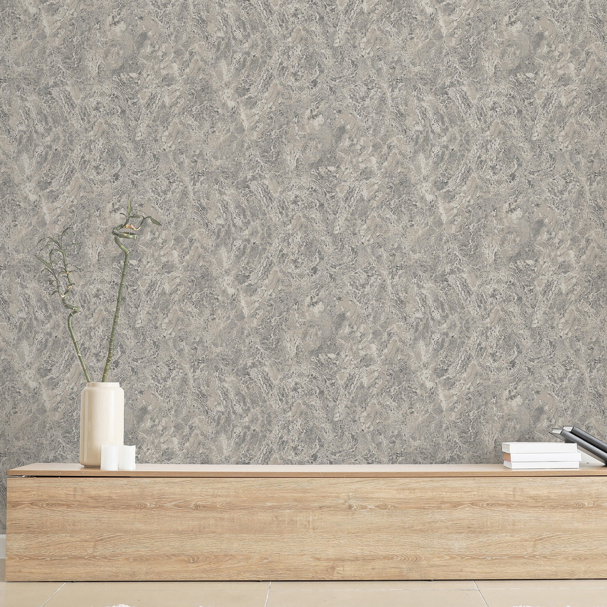 Evonne Charcoal by Arthouse Marble Patina Wallpaper – Brewster Home Fashions AH296706