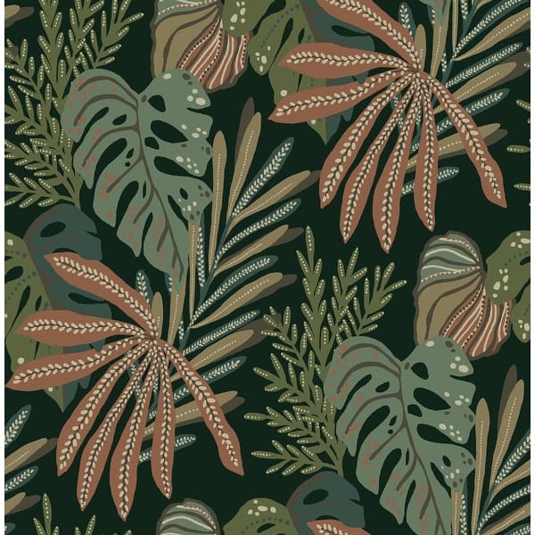 A-Street Prints Alocasia Multicolor Tropical Foliage Wallpaper roll, 20.5 in x 33 ft