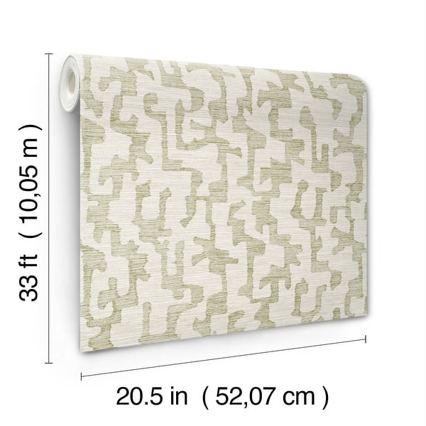 Cipher Moss by A-Street Prints Geometric Faux Grasscloth Wallpaper – A-Street Prints 4177-27702