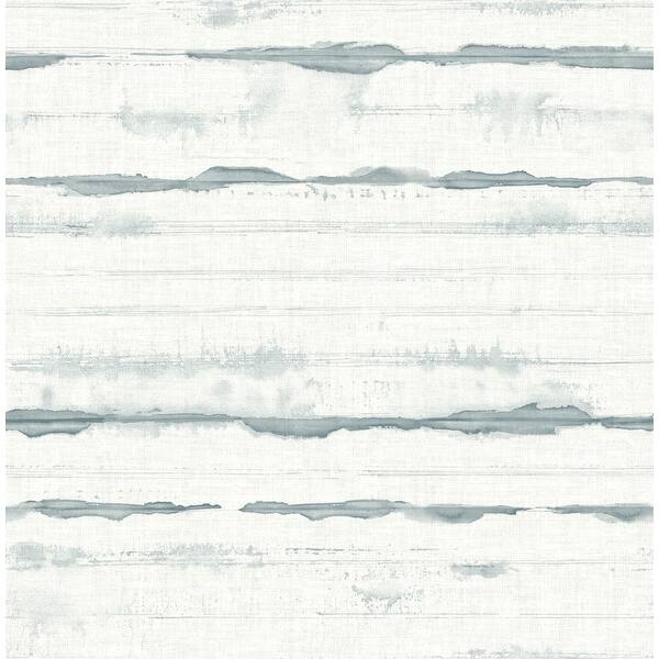 A‑Street Prints Destin Teal Stripe Wallpaper in teal with shibori-style stripes