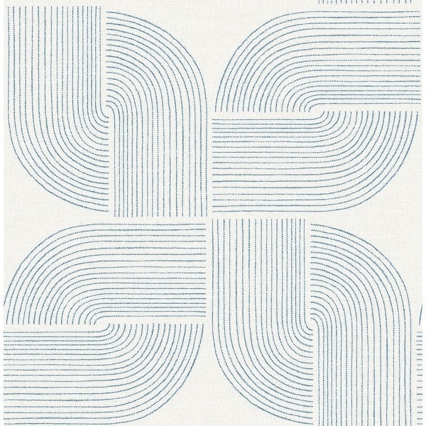 Savoye Dark Blue Spiral Arches Wallpaper by A-Street Prints