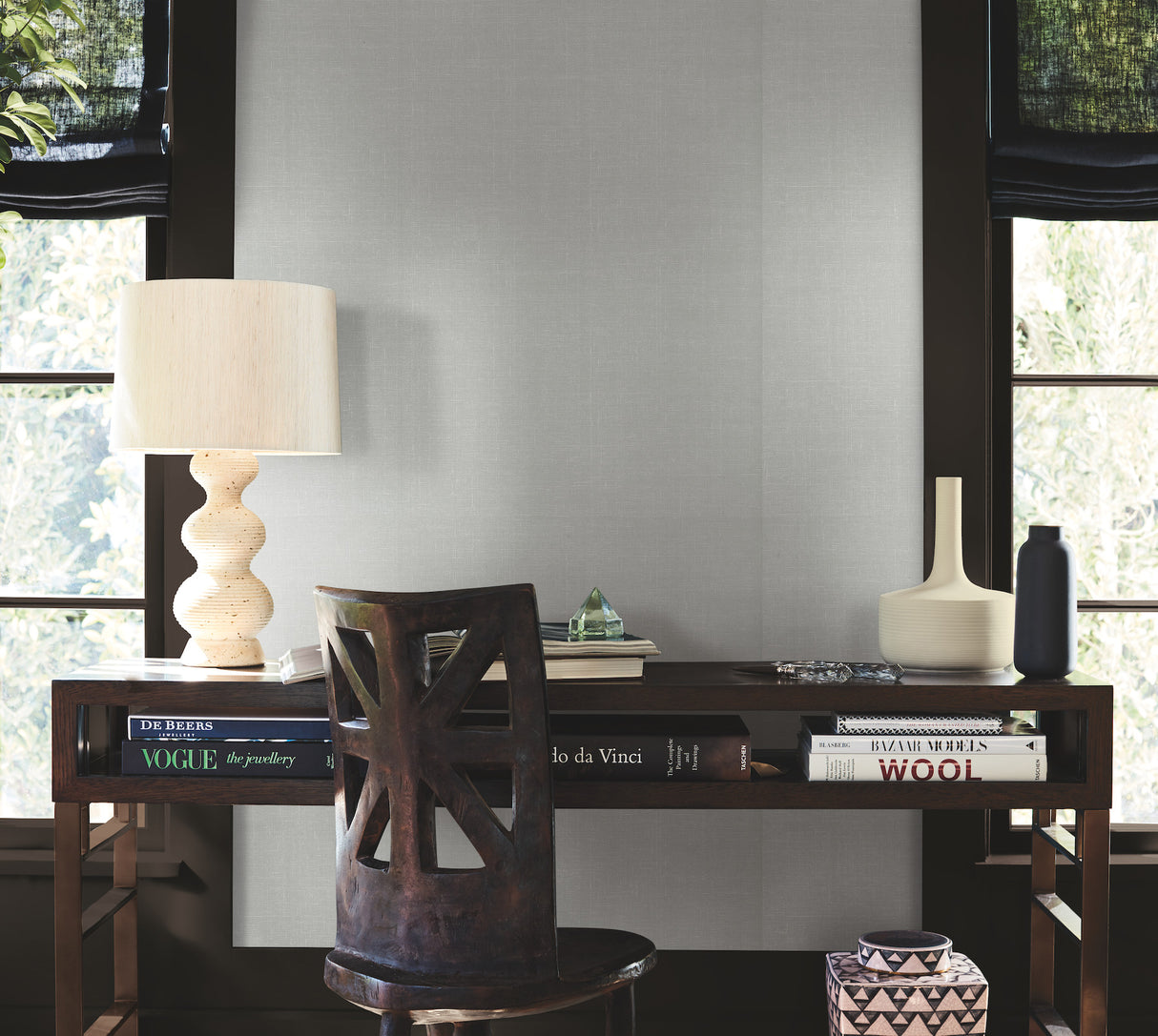 Woven Linen Dove by Antonina Vella Wallpaper – York Designer Series AB1804