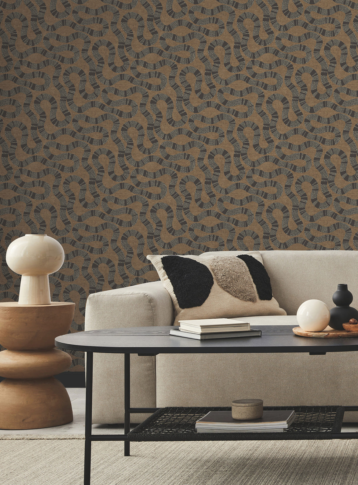 Ophidia Brown by Antonina Vella Novelty Wallpaper – York Designer Series AB3001