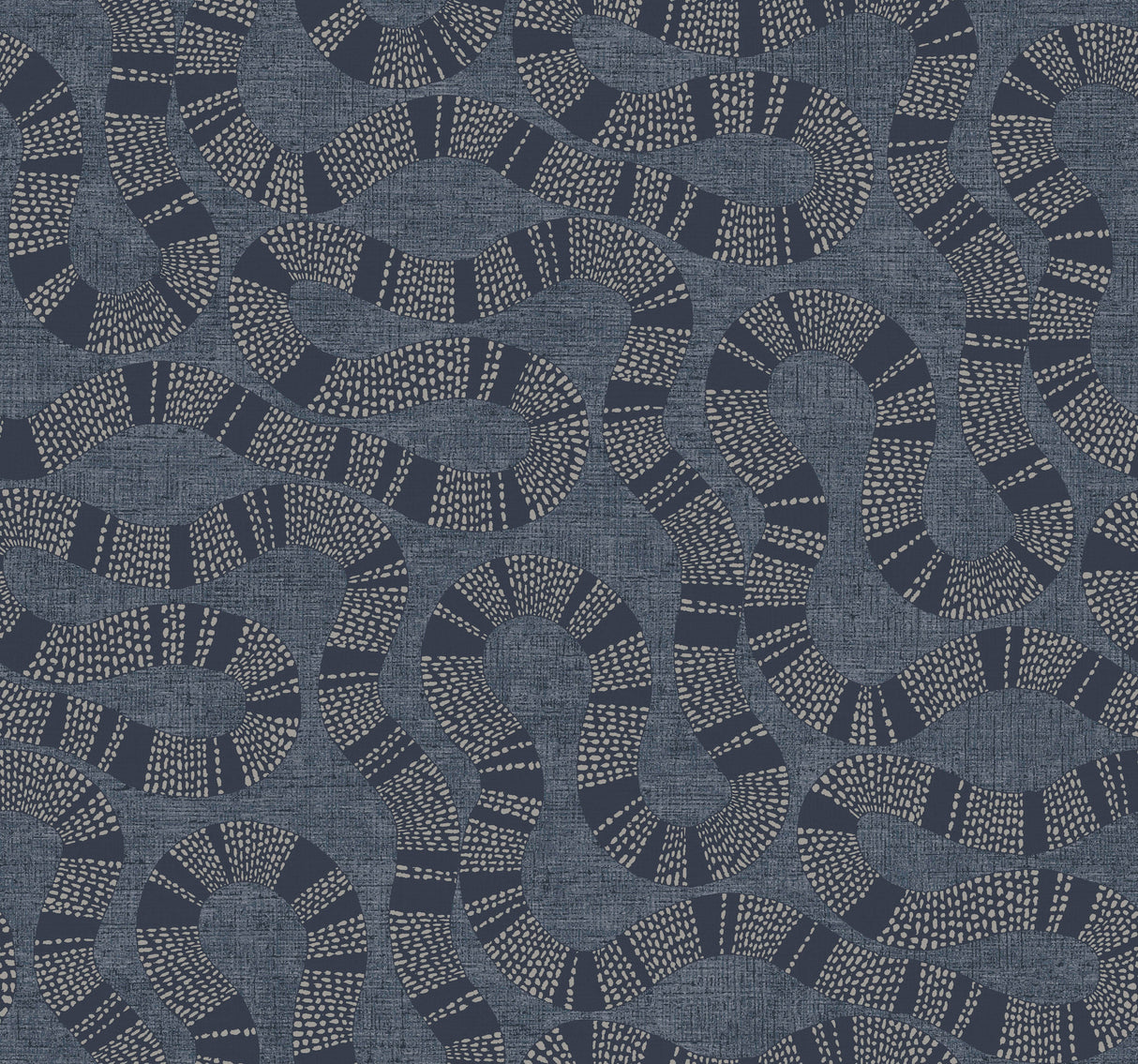 Antonina Vella Ophidia Navy non woven wallpaper pattern detail