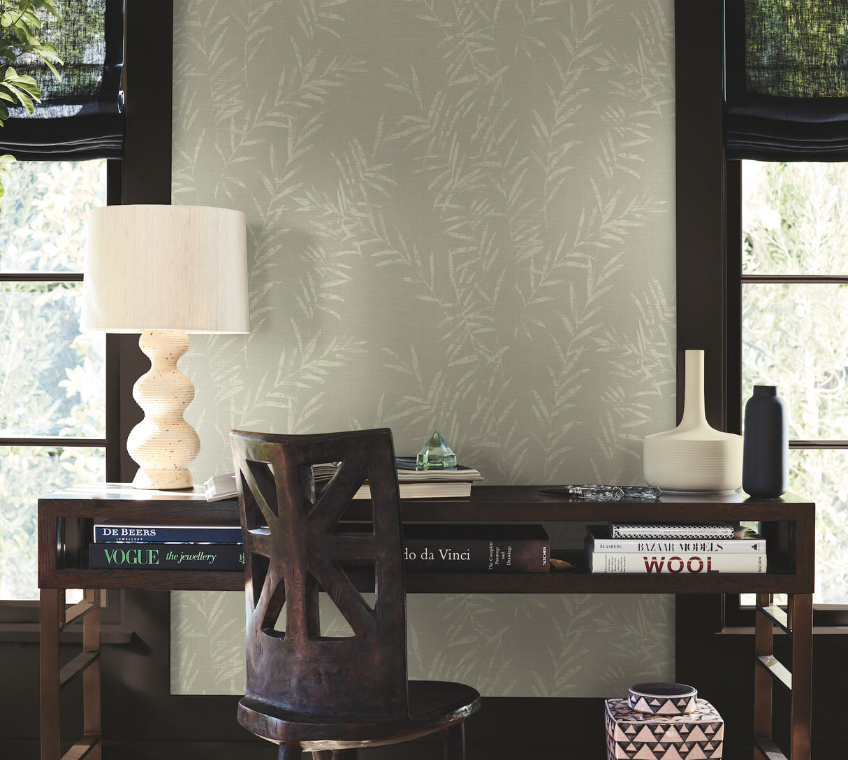 Allerton Bamboo Taupe by Antonina Vella Botanical Wallpaper – York Designer Series AB3062