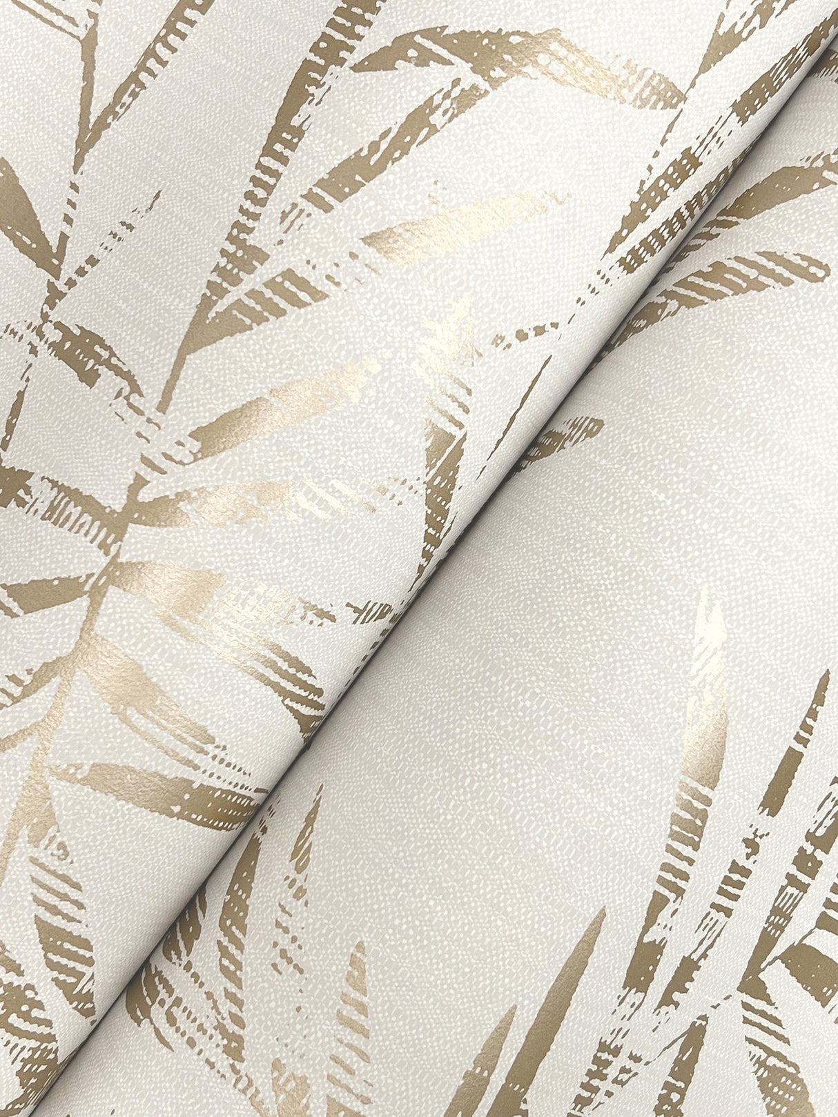 Allerton Bamboo Alabaster by Antonina Vella Botanical Unpasted Non Woven Wallpaper, 27 in x 27 ft - York Designer Series AB3065-Sample