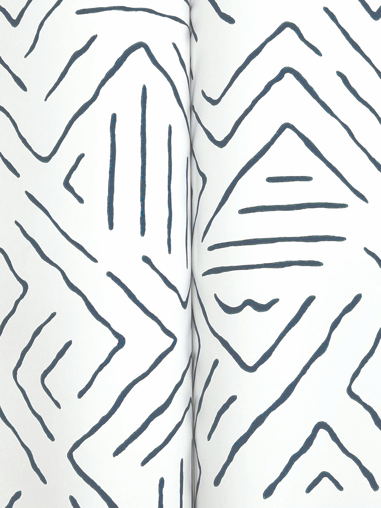 Sirih Navy by Antonina Vella Geometric Non Woven Wallpaper- York Designer Series AB3083