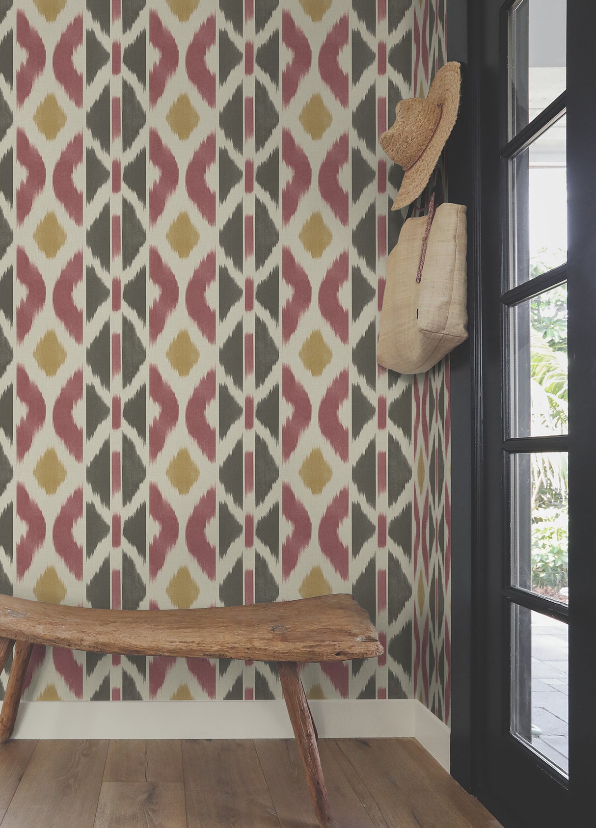 Patan Ruby by Antonina Vella Geometric Ikat Wallpaper – York Designer Series AB3091