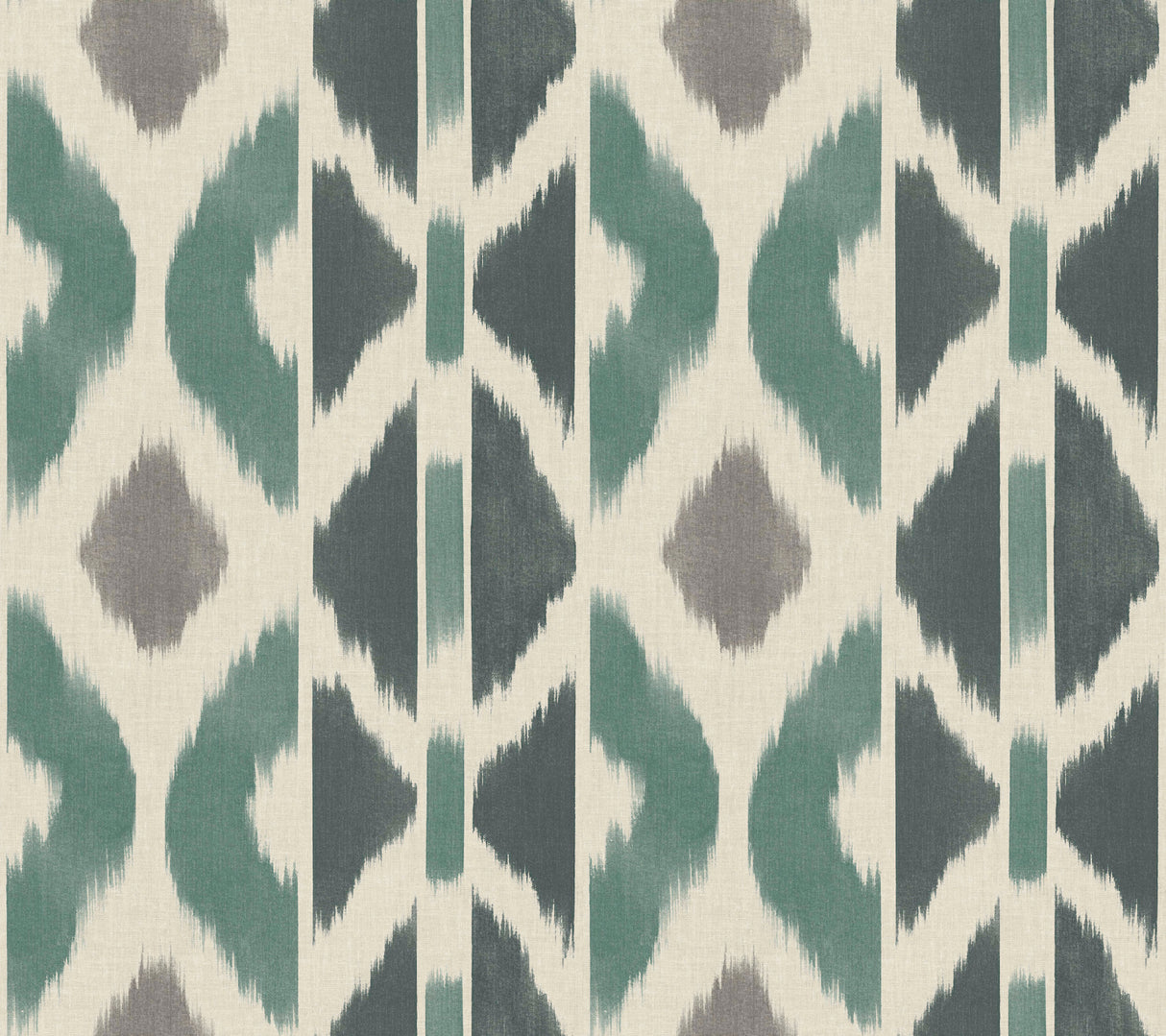 Patan Indigo geometric ikat stripe wallpaper by Antonina Vella