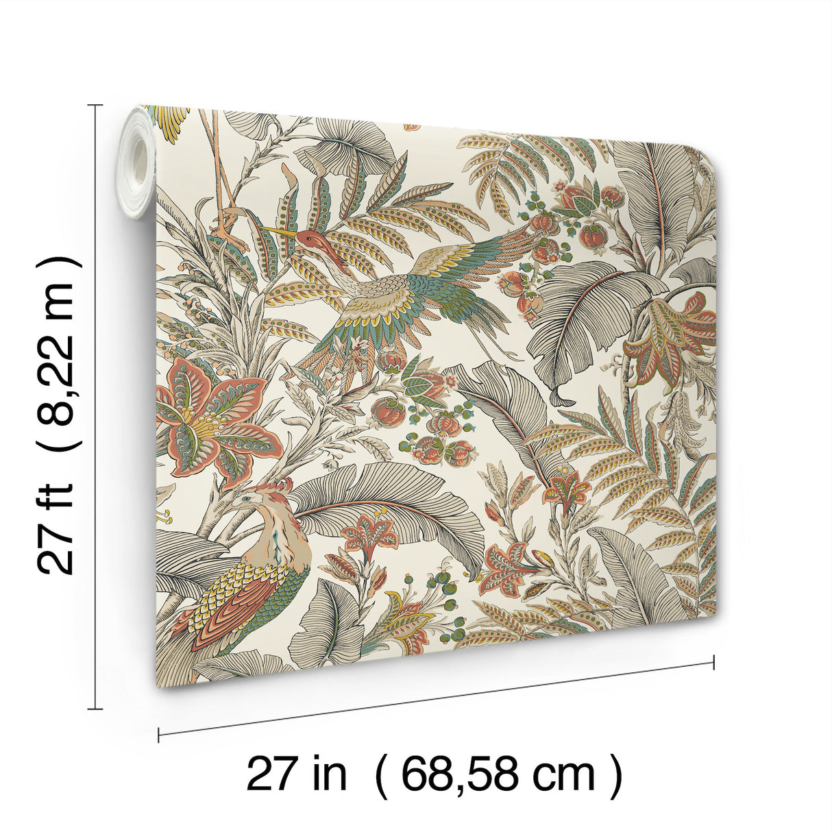 Heronwood Sedona by Antonina Vella Richly Illustrated Tropical Bird and Botanical Non-Woven Wallpaper Artifacts Collection - AB3105