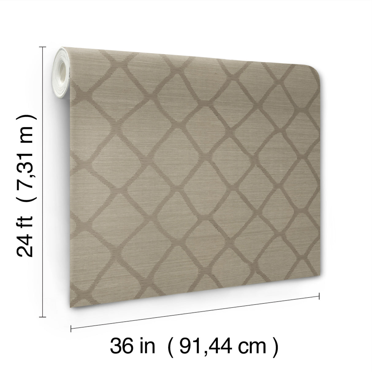 Tonga Taupe by Antonina Vella Trellis Grasscloth Wallpaper – York Designer Series AB3123