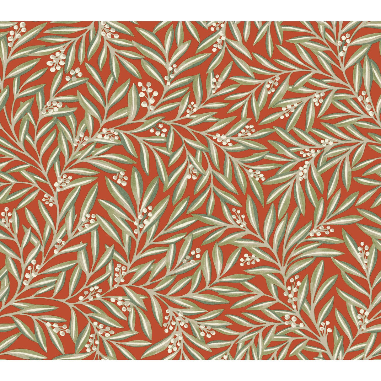 Rowan Rust Botanical Non Woven Wallpaper with Leaf and Berry Motif - York AC9131