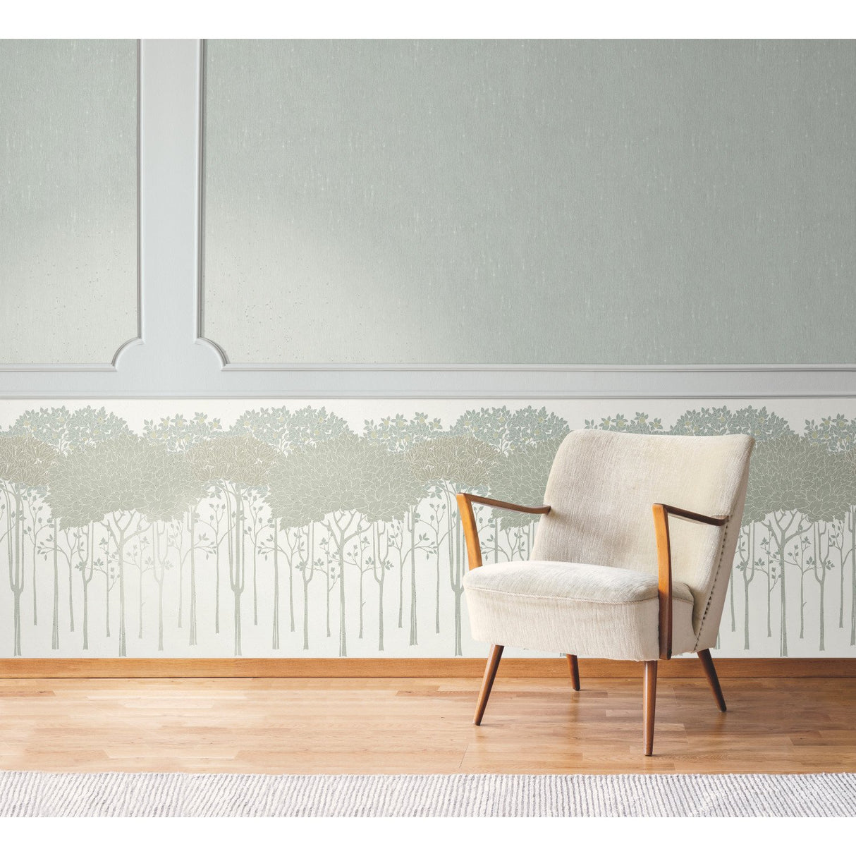Oakwood Grove White Wallpaper with Arts and Crafts Botanical Scenic York AC9221D