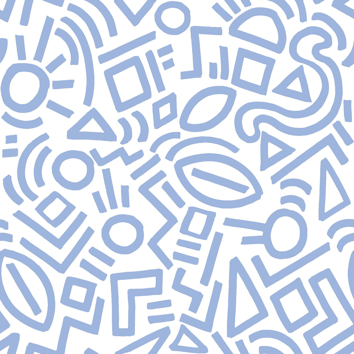 Doodle Abstract Periwinkle Peel & Stick Wallpaper with Modern Geometric Graphics - NuWallpaper AES4792