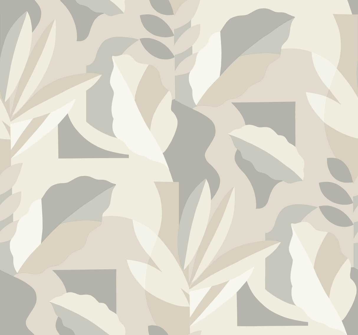 Papier Colle Neutral Wallpaper with Abstract Botanical Non Woven Design - York AG2002
