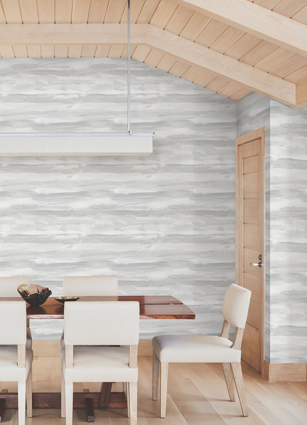On The Horizon Grey & Slate Wallpaper with Modern Stripes Textured Non Woven - York AG2013