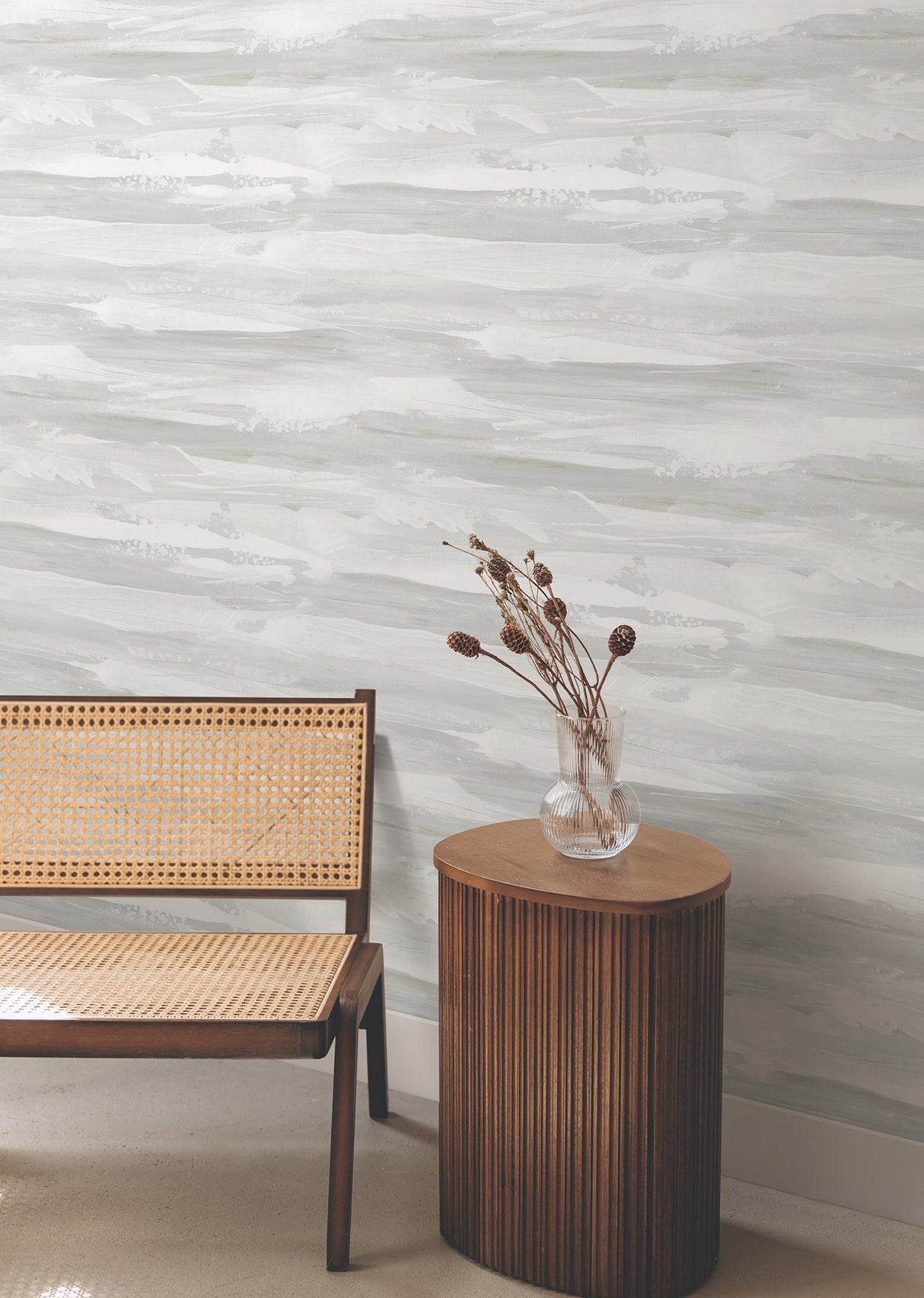On The Horizon Grey & Slate Wallpaper with Modern Stripes Textured Non Woven - York AG2013