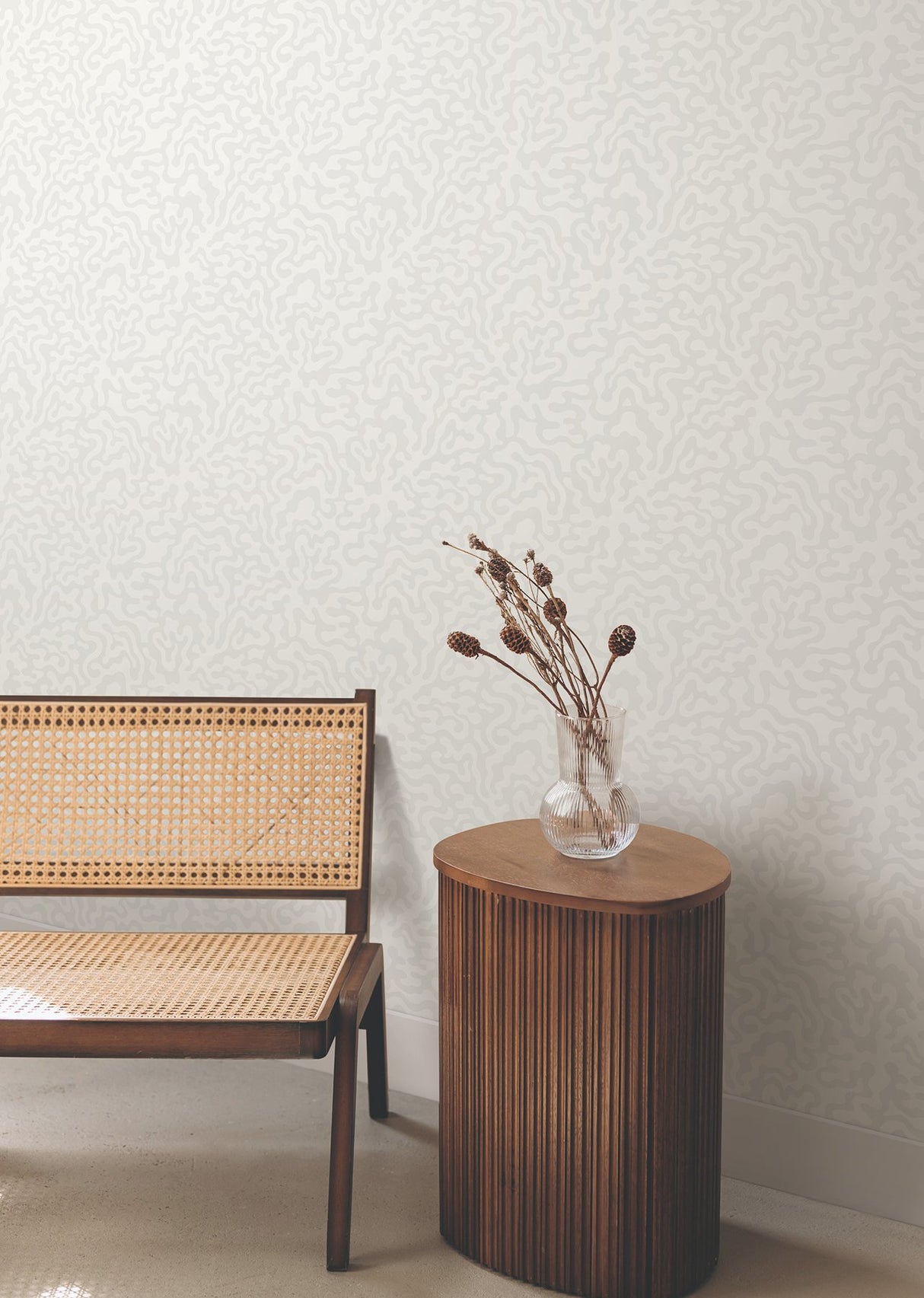 Nebulous Cloud Duck Egg Wallpaper with Modern Geometric Abstract Pattern - York AG2022