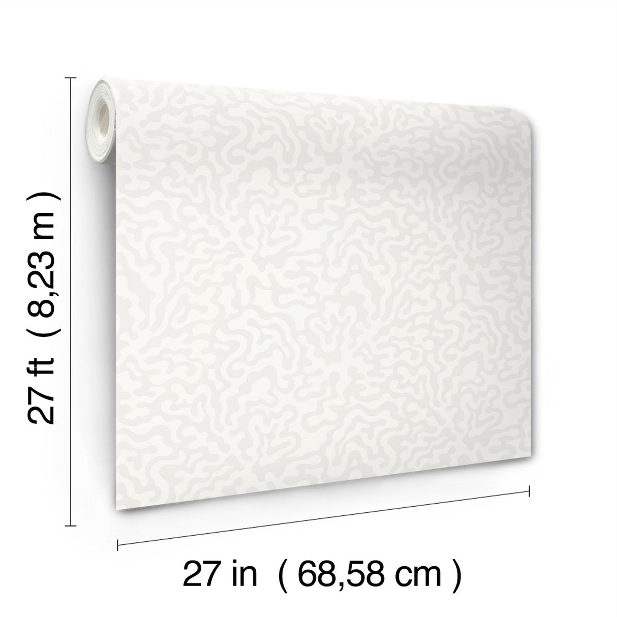 Nebulous Cloud Dove Grey Wallpaper with Modern Geometric Motif - York AG2024