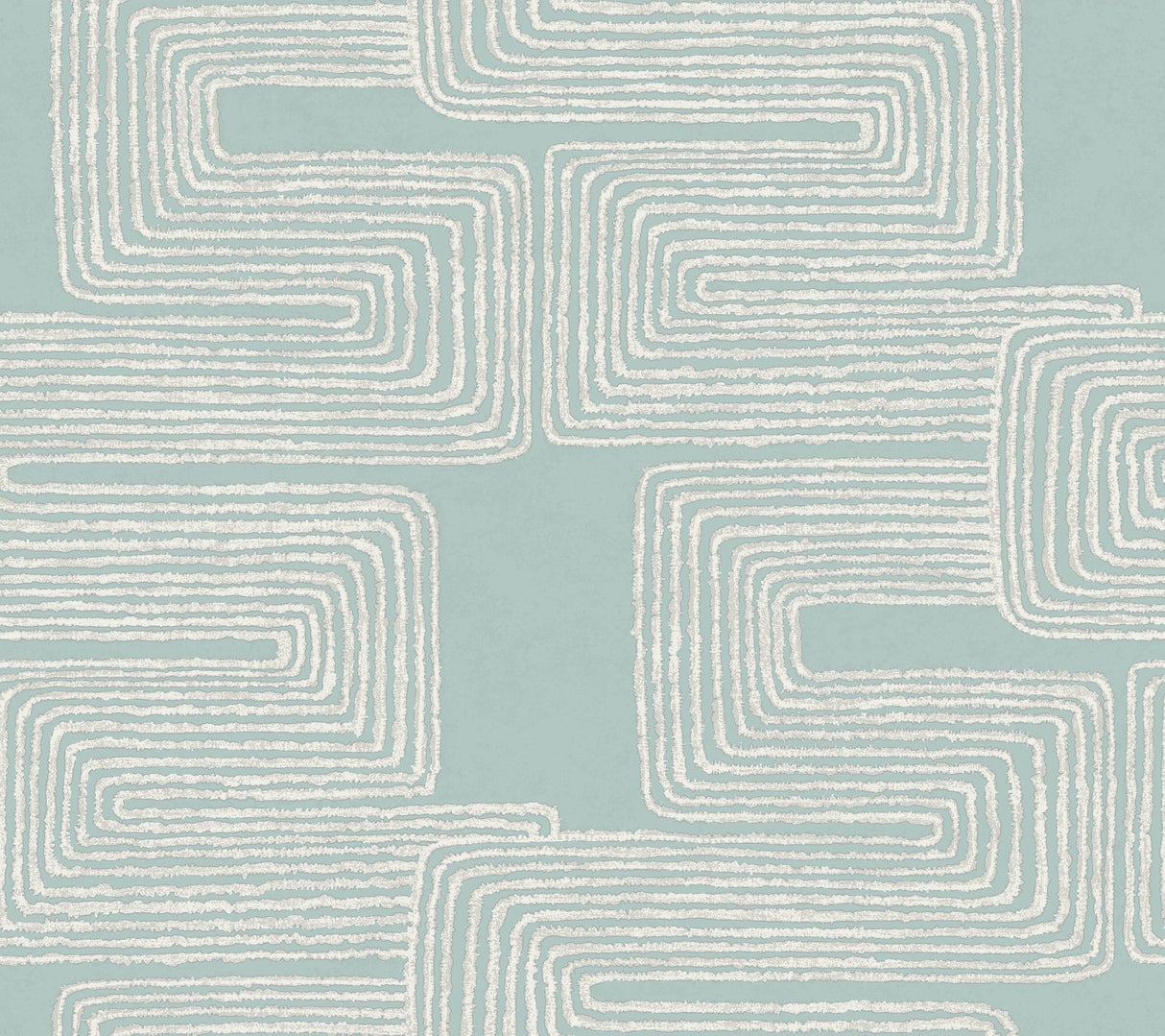 Zulu Thread Azure & Gold Wallpaper with Pearl Effect, Bohemian Pattern - York AG2034