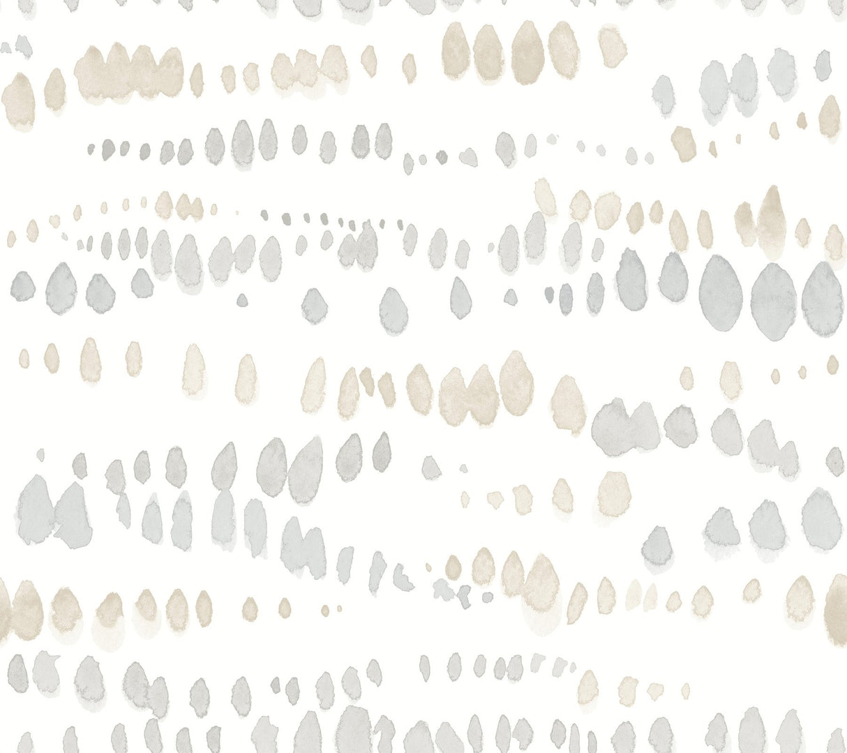 Dewdrops Neutral Wallpaper with Bohemian Modern Abstract Pattern - York AG2048