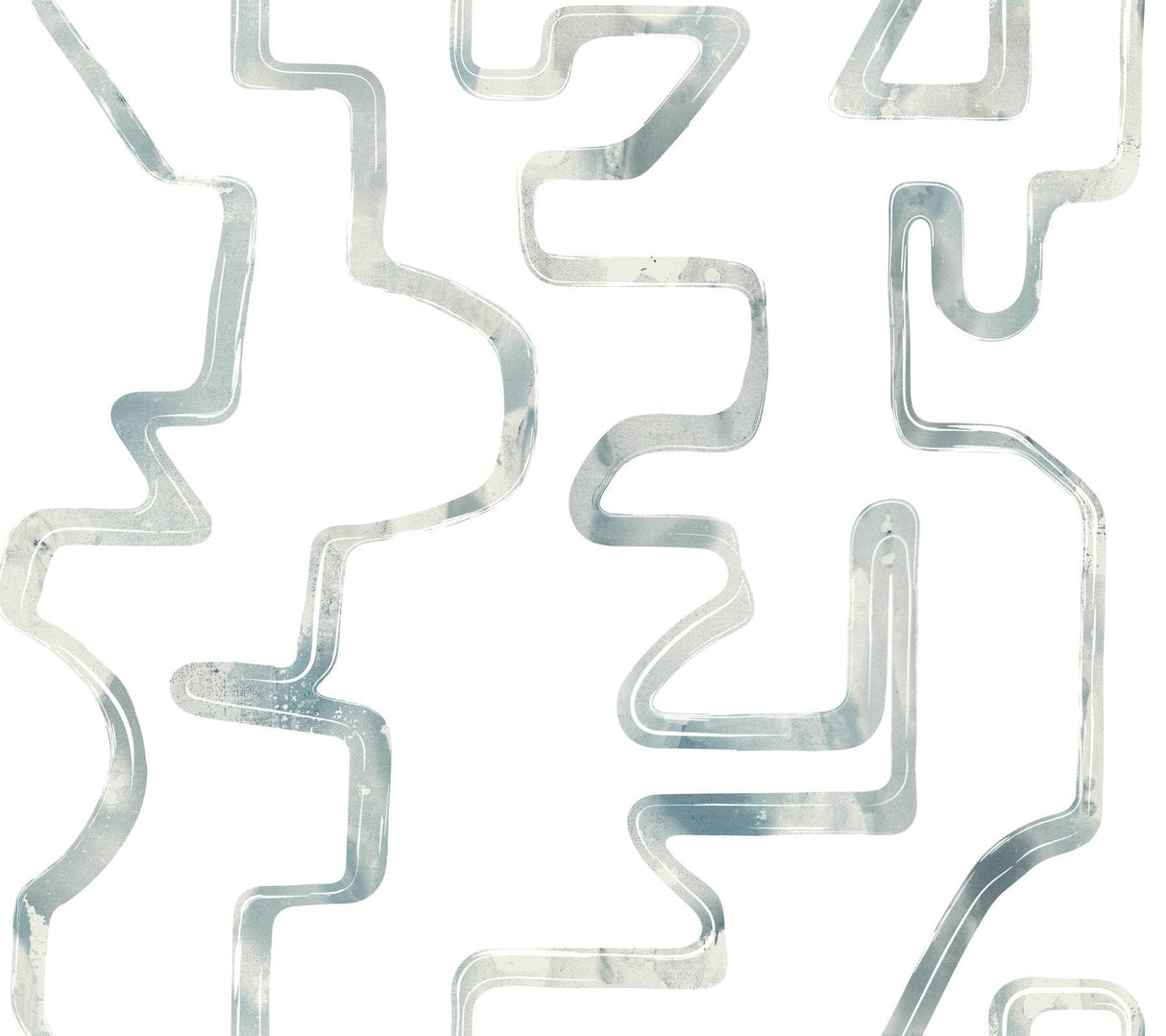 Abstract Aura Blue Smoke Wallpaper with Modern Geometric Watercolor Lines - York AG2055SAM