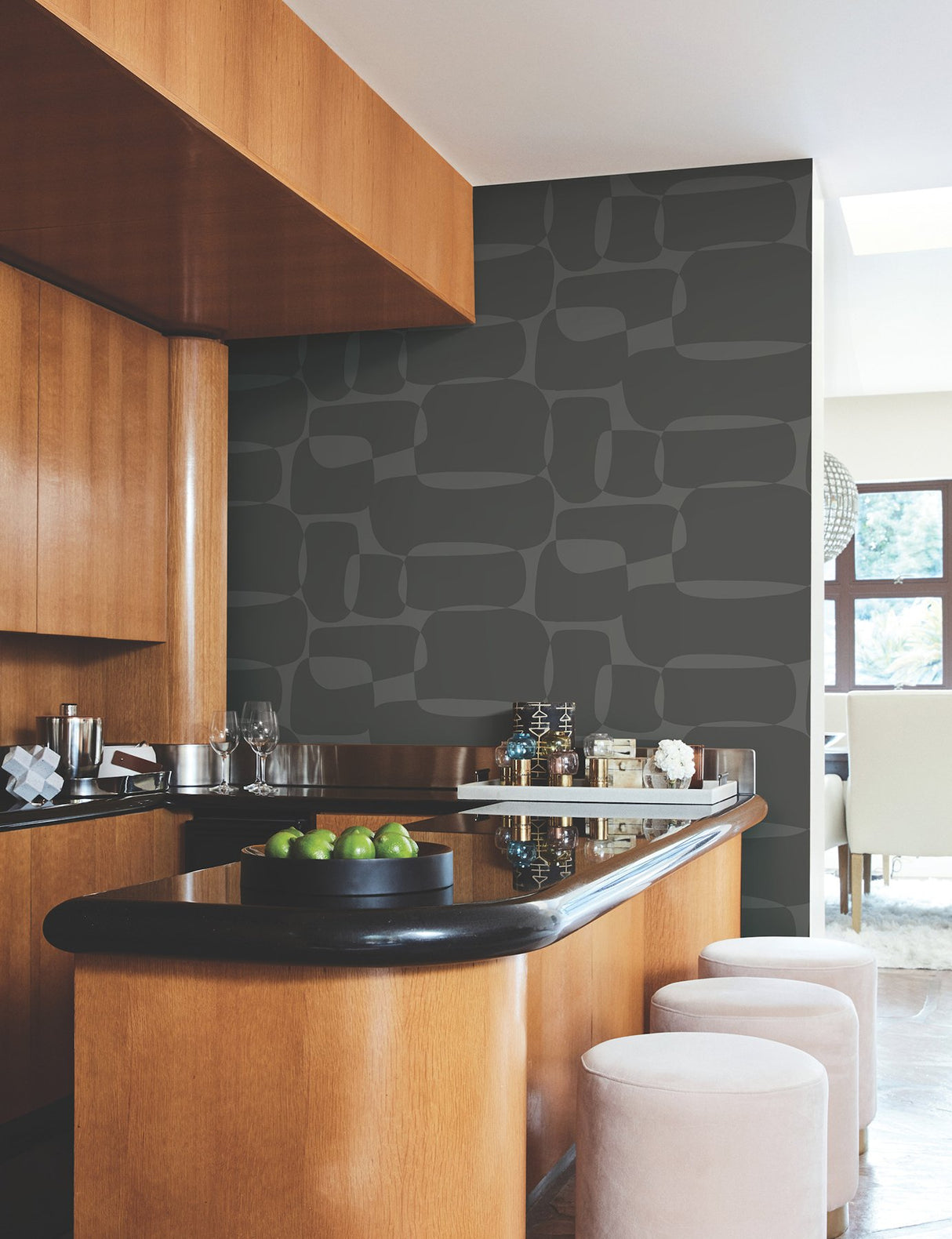 Block Black & Metallic Geometric Retro Non Woven Wallpaper - York AG2073