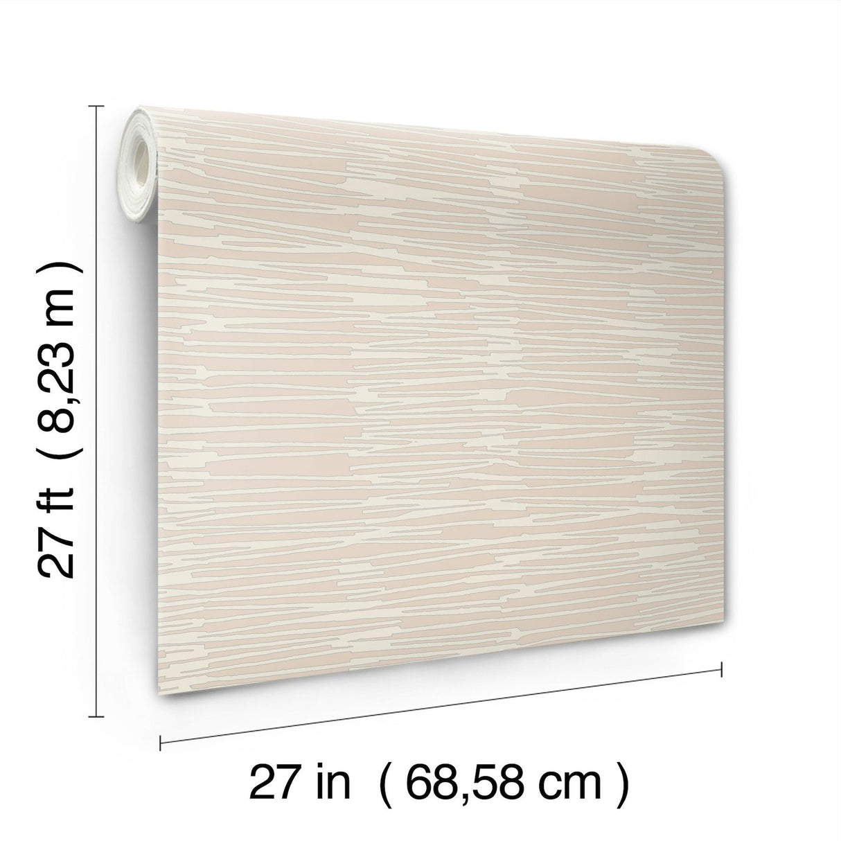 Water Reed Thatch Clay & Silver Wallpaper with Metallic Modern Bohemian Pattern - York AG2091