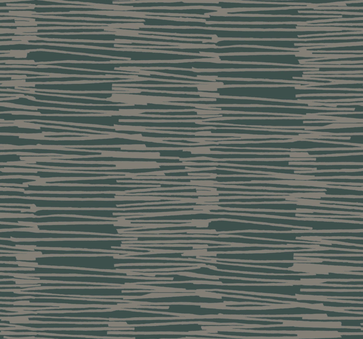Water Reed Thatch Forest & Silver Wallpaper with Metallic Modern Bohemian Stripe Texture - York AG2094