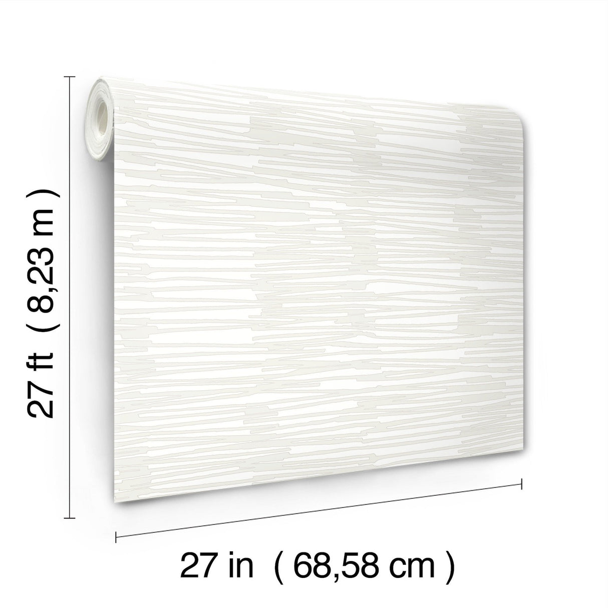 Water Reed Thatch Ivory & Glint Wallpaper with Metallic Modern Bohemian Pattern - York AG2096
