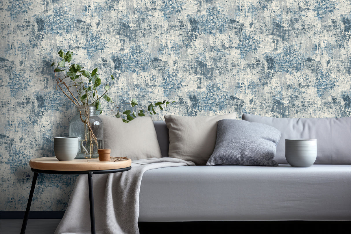 Sergio Blue by Arthouse Abstract Texture Wallpaper – Brewster Home Fashions AH100192AH
