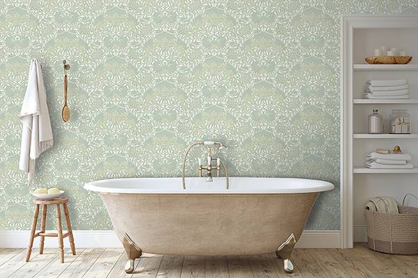 Penelope Green by Arthouse Floral Damask Wallpaper – Brewster Home Fashions AH100195AH