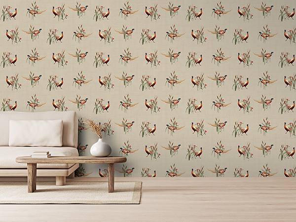 Eustace Neutral by Arthouse Pheasant Meadow Wallpaper – Brewster Home Fashions AH100214AH