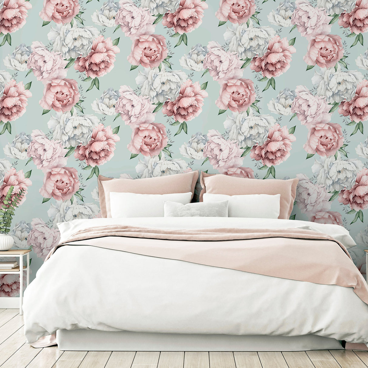Sophie Mint Floral Mint by Arthouse Botanical Wallpaper- Brewster Home Fashions AH251908